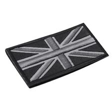 FASHION Union Jack UK Flag Badge Patch Stick Back 10cm x 5cm , (Black/Gray) N5C5