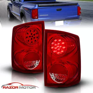 LED Brake Tail Lights 2005 2006 2007 2008 2009 For Dodge Dakota Trunk Red Clear - Picture 1 of 8