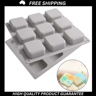 9 Grid DIY Silicone Soap Mold Handmade Soap Making Square Moulds Tools AU Stock - image 1 of 4
