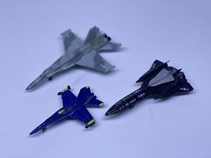 Lot of 3: Blue Angel F-18 Hornet  road champs f-18 A-210 Lockheed se-71 Die cast