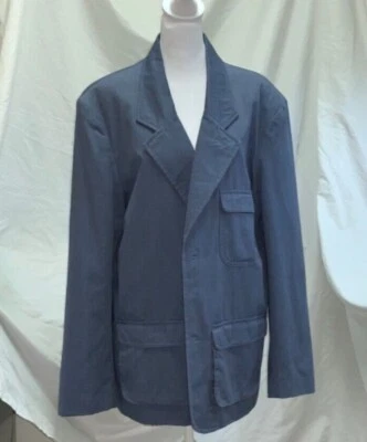 Haband Travelers Mens Two Button Blazer Sport Coat Blue Map Lined Pockets M - Изображение 1 из 4