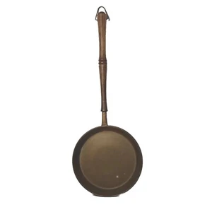 Antique Copper Frying Pan With Wooden Handle Decorative Use Or For Restoration - Bild 1 von 9