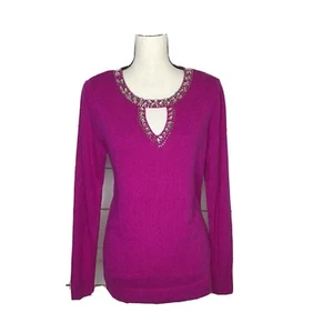 Nuevo Suéter INC Embellecido con Cervedura Suéter Magenta Llama Rosa Para Mujer Mediano - Imagen 1 de 9