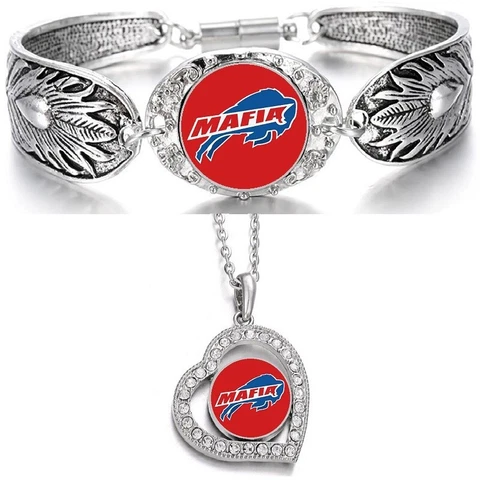 2Pc Set Buffalo Bills Mafia Womens Sterling Silver Necklace And Bracelet D3D19 Cover