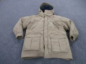 Vintage LL Bean Jacket Adult L Beige Down Puffer Coat Heavy Outdoors Barn Mens - Picture 1 of 11