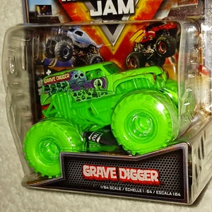 Monster Jam 1/64 excavadora de tumbas con rampa y póster - nuevo camión monstruo fundido a presión de neón - Imagen 1 de 3