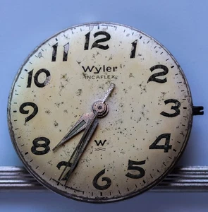 Vintage Wyler Incaflex Round Watch Movement Swiss 17j Parts Repair - Bild 1 von 7