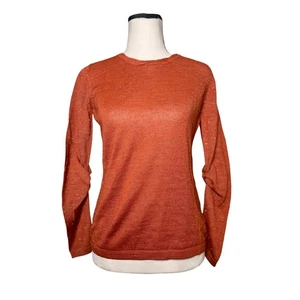 NWOT Pure Alpaca Burnt Orange 100% Peruvian Baby Alpaca Sweater Women's Size XS - Picture 1 of 10