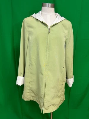 Chaqueta forrada con capucha blanca ciervo talla M (8/10) verde lluvia cremallera nueva sin etiquetas Foto 1 de 4