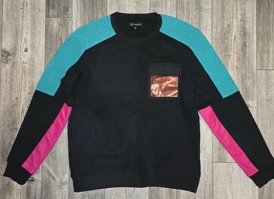 INC International Concepts Hombres Mediano Grande Suéter Sudadera Negro Rosa Azul Foto 1 de 4