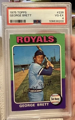 1975 Topps #228 George Brett novato - Kansas City Royals PSA 4 RC se ve muy bien!! Foto 1 de 2
