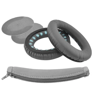 Geekria Protein Leather Ear Pads + Headband for BOSE SoundTrue, AE2 (Dark Grey) - Picture 1 of 6