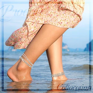 3 Pcs Anklets Bracelet for Women Adjustable Diamond Tennis Cuban Style Link A... - Picture 1 of 12