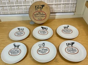 Set of 6x Porcelain Cheese Plates D’Auteuil Jacques Lobjoy w/ Original Box / Art - Picture 1 of 4