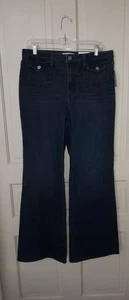 NWT (MSRP $50) Nine West Women's size 16 High Rise Dark Wash Flared Jeans - Imagen 1 de 12