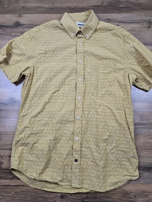 Taylor Stitch Mens Shirt 42 Blue Geometric Print Loop Collar Organic Cotton - Image 1 of 4