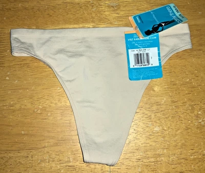 HTF 全新 BARELY THERE Customflex 无痕超细纤维丁字裤内裤 L 7 裸色全新带标签 — 第 1/3 张图片