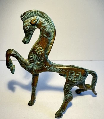 Figura Caballo de Troya Griego De Colección Bronce Metal Era Geométrica Renacimiento Ecuestre Foto 1 de 4