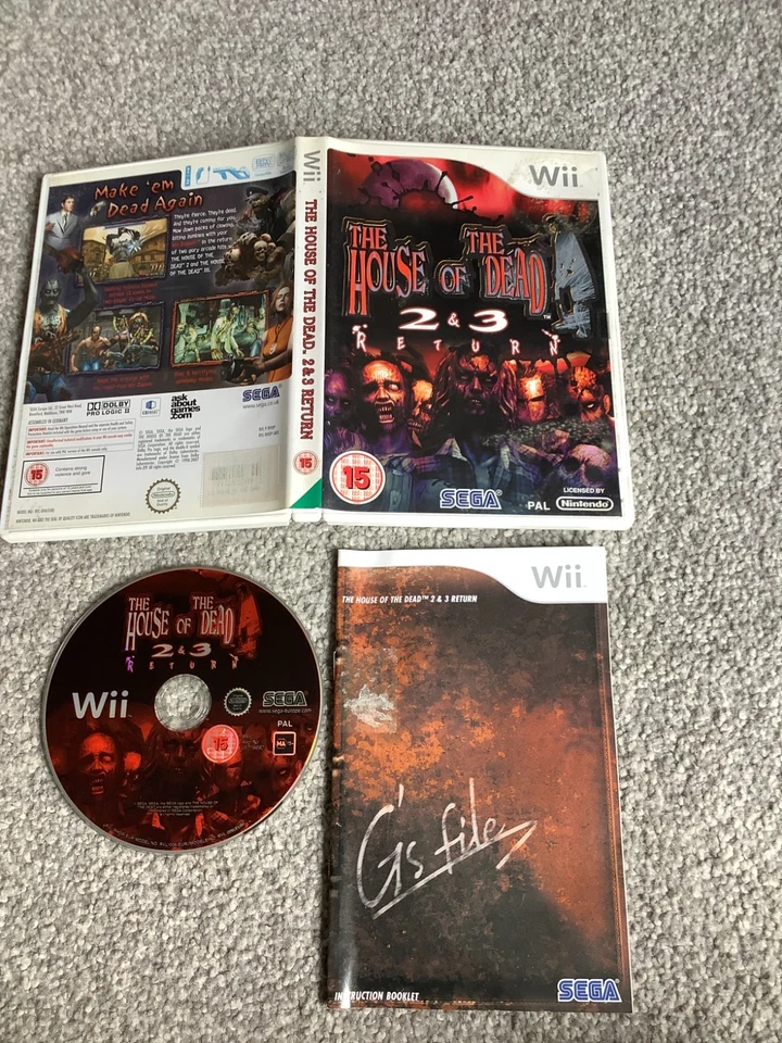 NINTENDO WII GAME_THE HOUSE OF THE DEAD-2 AND 3 RETURN + MANUAL - Image 1 of 1