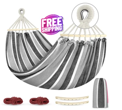 Hamaca Amacas De Patio Amaca Para Casa Patio Camping, Color Gris Blanco NUEVO EE. UU.. Foto 1 de 4