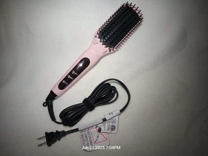 L'ange Hair Le Vite Ceramic Straightening Brush Blush Anti-Frizz Adjustable Heat - Picture 1 of 14