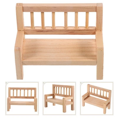  2 Pcs Miniature Park Bench Seat Dollhouse Garden Decorative Model - Bild 1 von 4