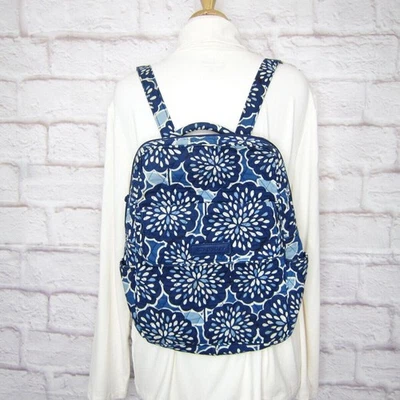 Vera Bradley Blue “Petal Splash” Floral Cotton Backpack - Image 1 of 4