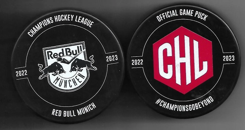 Eishockey Puck GAME PUCK CHL RED BULL MÜNCHEN  22/23    DEL NHL - Bild 1 von 1