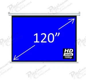 New 120" Electric HD Motorised Projection Screen home cinema 4:3 Matt White - Picture 1 of 8