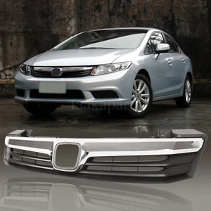 Chrome Front Bumper Grille Hood Grill For 2012 Honda Civic Sedan HO1200206 - Foto 1 di 5
