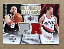 2009-10 Upper Deck Dual Game Materials Brandon Roy Tony Parker #DG-TB Gold /150