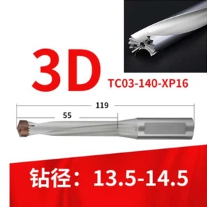 U Bohrer 13,5mm~14,5mm 3D Wendeschneidbohrer TC03-140-XP16 FÜR TCEA INSERT - Bild 1 von 11