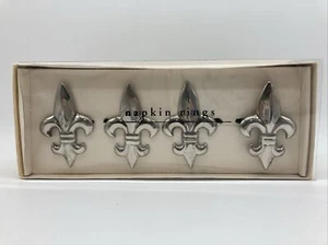Pier 1 Fleur De Lis Serviettenringe 1er Set vernickelt Neu im Karton - Bild 1 von 8