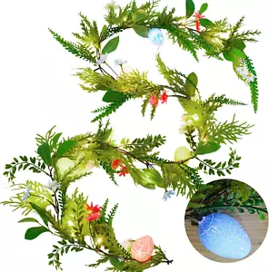 6.7FT Easter Lighted Garland,Artificial Spring Vine Branche with Easter Egg Berr - Picture 1 of 12