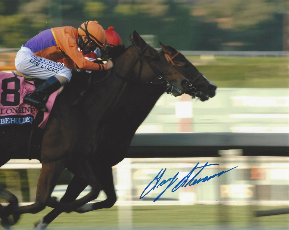 FOTO AUTÉNTICA 8x10 firmada por Gary Stevens Race Horse Jockey certificado de autenticidad Derby de Kentucky Foto 1 de 1