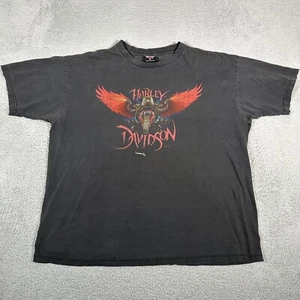Vtg Harley Davidson Shirt Mens XL Black Faded Motorcycle Eagle 90s Las Vegas - Imagen 1 de 13
