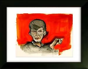 Disegno Edizione Limitata con Cornice - David Bowie - Arte di SLAZO - 16x20 - Foto 1 di 3