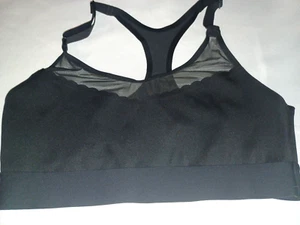 Victoria’s Secret Sport Bra M racerback no padding unlined New black no wire - Picture 1 of 7