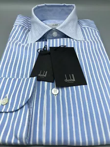 New DUNHILL 80% Mulberry Silk 20% Cotton Shirt Size: XS / 15" - Picture 1 of 10