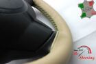 FOR SMART PASSION 09-12 BEIGE LEATHER STEERING WHEEL COVER DARK GREEN STIT