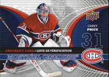 2008-09 (CANADIENS) McDonald's Upper Deck Canadian Goalie Checklist #CLMTL Price
