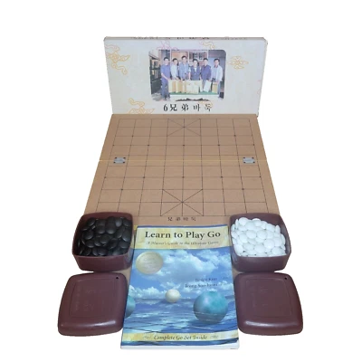 Rare Vintage Korean Chess Janggi Wooden Go Board Pieces 6 Brothers 1990s - Image 1 of 4