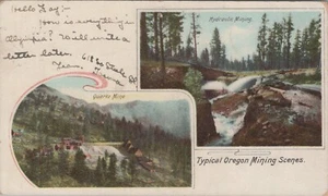 Oregon Bergbauszenen hydraulische Quarzmine um 1905 Postkarte KP8 - Bild 1 von 2