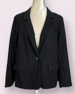 Studio by Torrid Women's 1X Black Blazer Jacket Lined Stretch Career Plus Size - Picture 1 of 10
