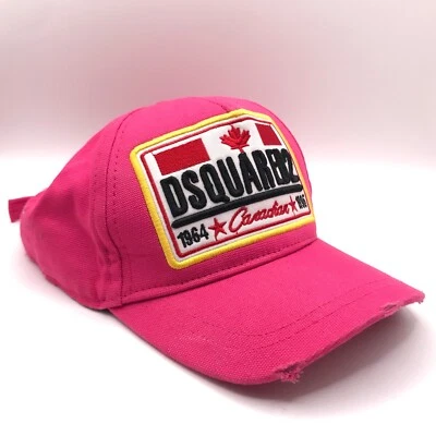 Dsquared2 Logo Canadian Baseball Cap 1964-1965 Pink Size-2 Small Cotton - Imagen 1 de 4