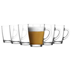 6x LAV Vega Glass Coffee Mugs Large Reusable Tea Latte Cappuccino Cup Set 300ml