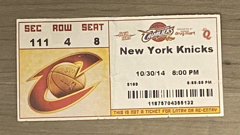 Lebron James Returns to Cleveland Cavaliers Debut Ticket Stub 10/30/14 Lakers Cover