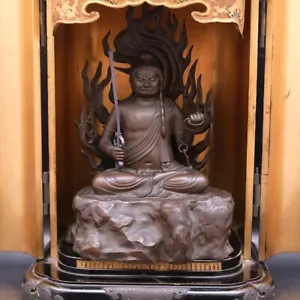 FUDO MYOO ACALA NIO Buddha Bronze Statue  10inch Japanese Vintage Figurine - Picture 1 of 24