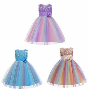 Lace Flower Princess Girl Dress For Girls Wedding Party Tutu Fluffy Gown - Picture 1 of 14