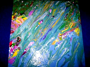 Original Abstract Painting on Canvas , Artist Signed 12" x 12" - Picture 1 of 4